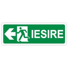 Semn Indicator Iesire in caz de urgenta Stanga, PVC, 30 x 10 cm