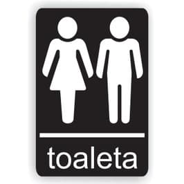 Semn Indicator Toaleta mixta,  PVC, 14 x 10 cm