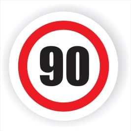 Semn Indicator Limitare viteza 90, autocolant, diametru 12 cm