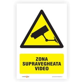Semn Indicator Supraveghere video, autocolant, 20 x 15 cm
