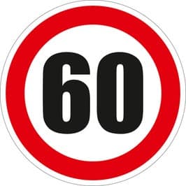 Semn Indicator Limitare viteza 60, autocolant, diametru 12 cm