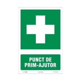 Semn Indicator Punct de prim ajutor, PVC, 20 x 30 cm